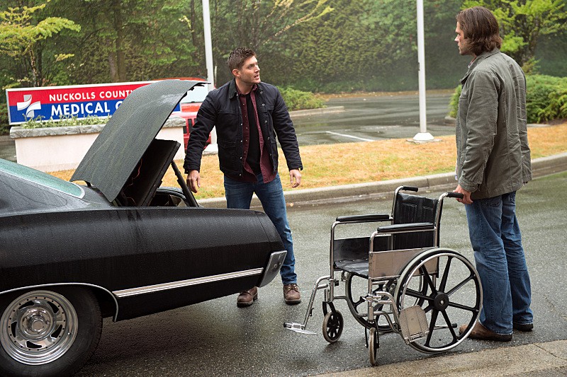 Supernatural -- "Out of the Darkness, Into the Fire" -- Image SN1102B_0019.jpg -- Pictured (L-R): Jensen Ackles as Dean and Jared Padalecki as Sam -- Photo: Diyah Pera/The CW -- ÃÂ© 2015 The CW Network, LLC. All Rights Reserved.